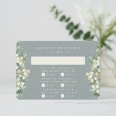 Groene Snowberry+Eucalyptus Bruiloft Multi-Event RSVP Kaartje (Staand voorkant)