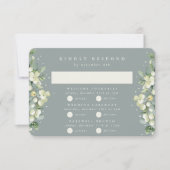 Groene Snowberry+Eucalyptus Bruiloft Multi-Event RSVP Kaartje (Voorkant)