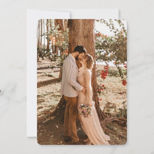 Groene Snowberry+Eucalyptus Bruiloft Receptie Foto Kaart (Achterkant)