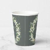 Groene Snowberry+Eucalyptus krans Vrijgezellenfees Papieren Bekers (Rechts)