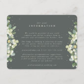 Groene Snowberry+Eucalyptus Rand Bruiloft Info Informatiekaartje (Voorkant)