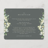 Groene Snowberry+Eucalyptus Rand Huwelijksreceptie Informatiekaartje (Voorkant)