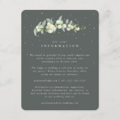 Groene Snowberry+Eucalyptus Stambruiloft Details Informatiekaartje (Voorkant)