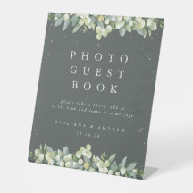 Groene Snowberry+Eucalyptus Trouwfoto Gastenboek