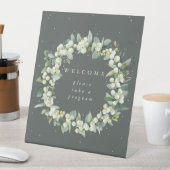 Groene Snowberry+Eucalyptus welkomstprogrammatafel Reclamebord Met Voetstuk (Insitu)