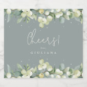 Groene Snowberry+Eucalyptus Winter Bachelorette Bier Etiket (Enkel label)