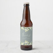 Groene Snowberry+Eucalyptus Winter Bachelorette Bier Etiket (Voorkant)