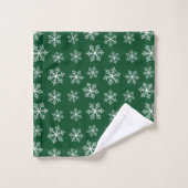 Groene Snowflake Bath-handdoekset Bad Handdoek (Wasdoekje)