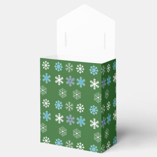 Groene Snowflake Favor Box Bedankdoosjes (Geopend)