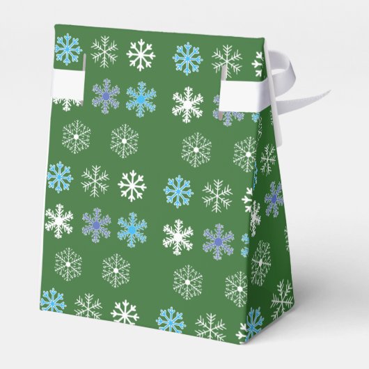 Groene Snowflake Favor Box Bedankdoosjes (Achterkant)