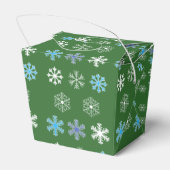 Groene Snowflake Favor Box Bedankdoosjes (Achterkant)