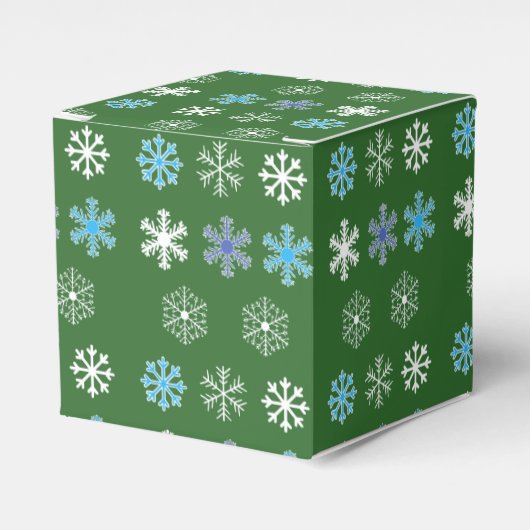 Groene Snowflake Favor Box Bedankdoosjes (Voorkant Zijde)