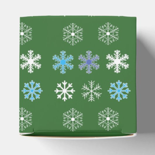 Groene Snowflake Favor Box Bedankdoosjes (Bovenkant)