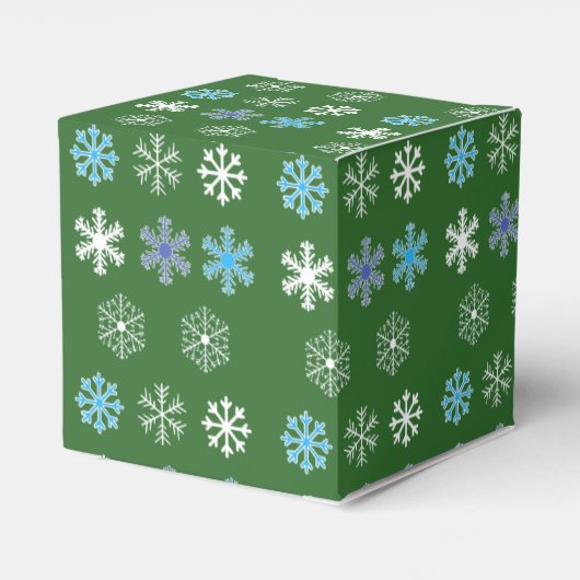 Groene Snowflake Favor Box Bedankdoosjes (Achterkant)