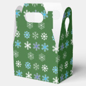 Groene Snowflake Favor Box Bedankdoosjes (Geopend)