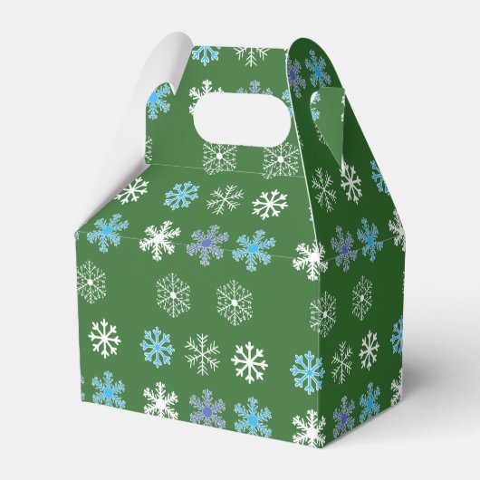 Groene Snowflake Favor Box Bedankdoosjes (Voorkant Zijde)
