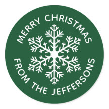 Groene Snowflake Kerst stickers