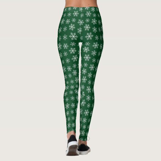 Groene Snowflake-Leggings Leggings (Achterkant)