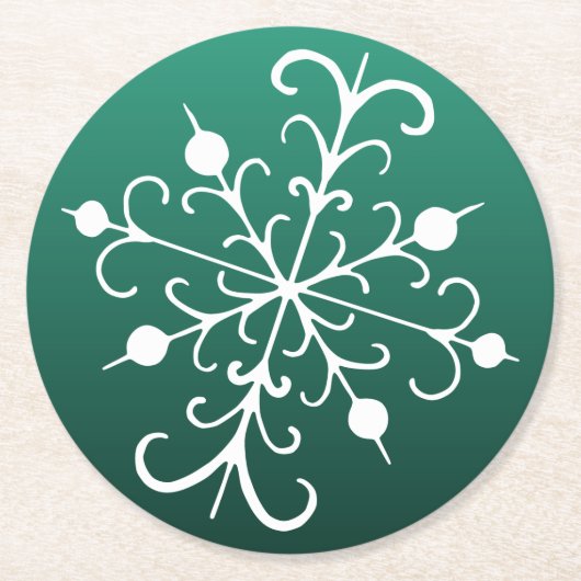 Groene Snowflake Onderzetters (Voorkant)
