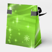 Groene Snowflake Pattern kerstaven Bedankdoosjes (Achterkant)