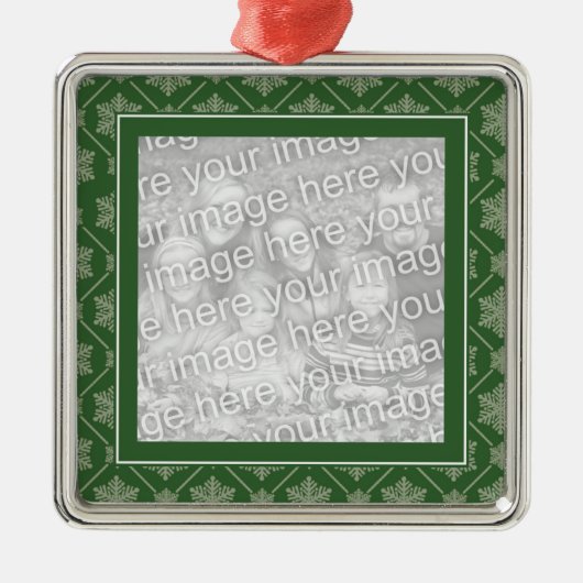 Groene Snowflake Pattern kerstversieringen Metalen Ornament (Voorkant)