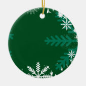 Groene Snowflake Swirl-kerstversieringen Keramisch Ornament (Voorkant)