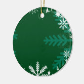 Groene Snowflake Swirl-kerstversieringen Keramisch Ornament (Links)
