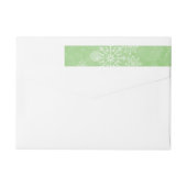Groene Snowflake Swirls Holiday Adresetiketten (Achterkant)