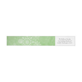 Groene Snowflake Swirls Holiday Adresetiketten