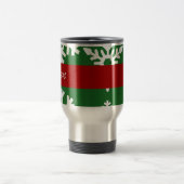 Groene Snowflake Travel Coffee Mug aanpassen Reisbeker (Center)