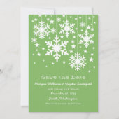 Groene Snowflakes en sterren sparen de Datum uitno Save The Date (Voorkant)