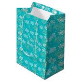 Groene Snowflakes Gift Bag Klein tot Middelgroot Medium Cadeauzakje (Voorkant Gekanteld)