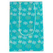 Groene Snowflakes Gift Bag Klein tot Middelgroot Medium Cadeauzakje (Achterkant)