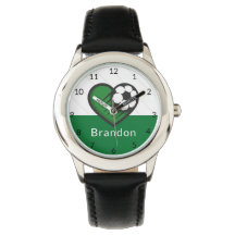 Groene Soccer Love Kinder Players Name & Ball Stri