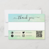 Groene sociale qr code dank u invoegen kaart (Voorkant)