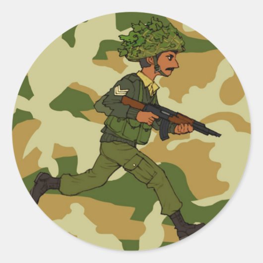GROENE SOLDAAT PAKISTAN RONDE STICKER (Voorkant)