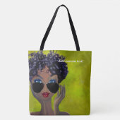 Groene Sorority Black Art Tote Bag (Voorkant)