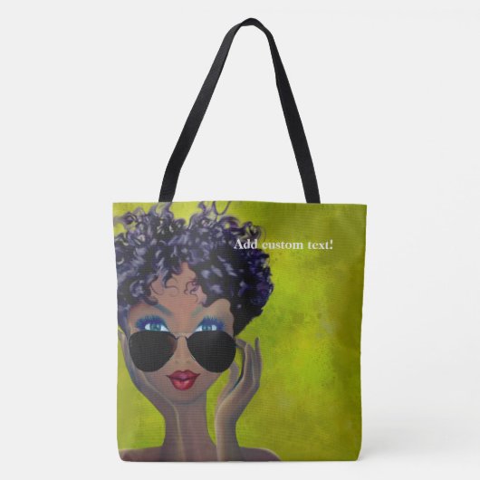 Groene Sorority Black Art Tote Bag (Voorkant)