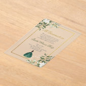 Groene Spaanse Quinceanera Acryl Uitnodigingen (Laagn)