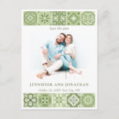 GROENE SPAANSE TEGELS BEWAREN DE DATUM BRIEFKAART (Voorkant)