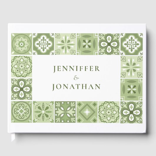 Groene Spaanse tegels Gastenboek (Voorkant)