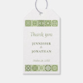 Groene Spaanse tegels hart cadeaukaart Cadeaulabel (Voorkant)