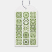 Groene Spaanse tegels hart cadeaukaart Cadeaulabel (Achterkant)