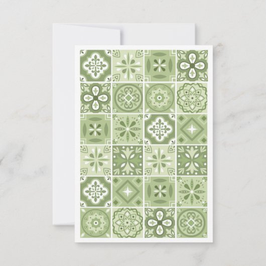 Groene Spaanse tegels menu (Achterkant)