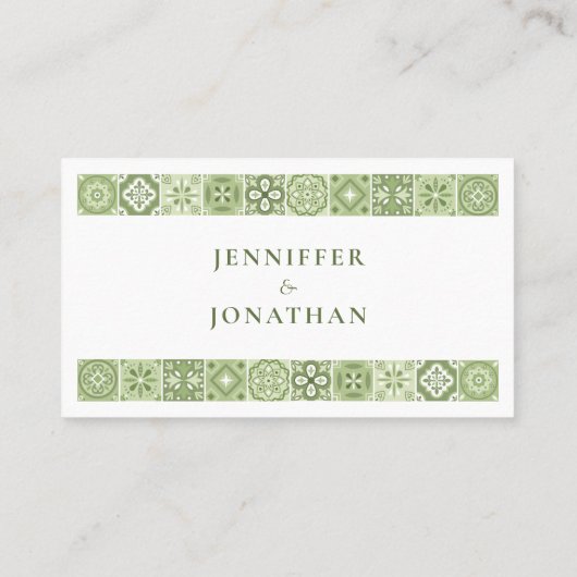 Groene Spaanse tegels Plaatskaartje (Achterkant)