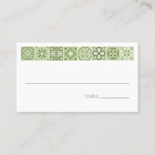 Groene Spaanse tegels Plaatskaartje (Voorkant)