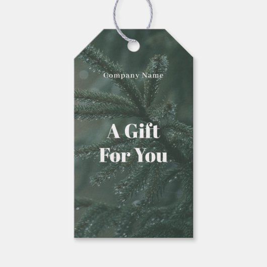 Groene spar boom cadeaulabel (Voorkant)