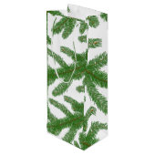Groene spar takken feestelijk wijn cadeautas (Achterkant Gekanteld)