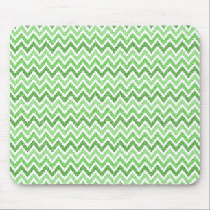 groene sparken en glitter chevron-patroon Mousepad Muismat