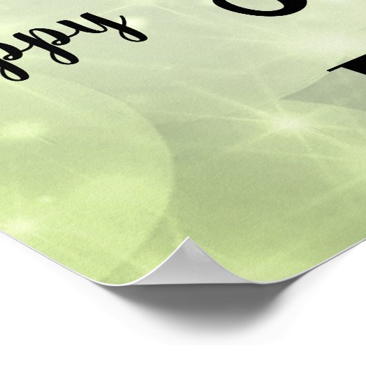  groene sparkle 30th Birthday Name Poster (Hoek)